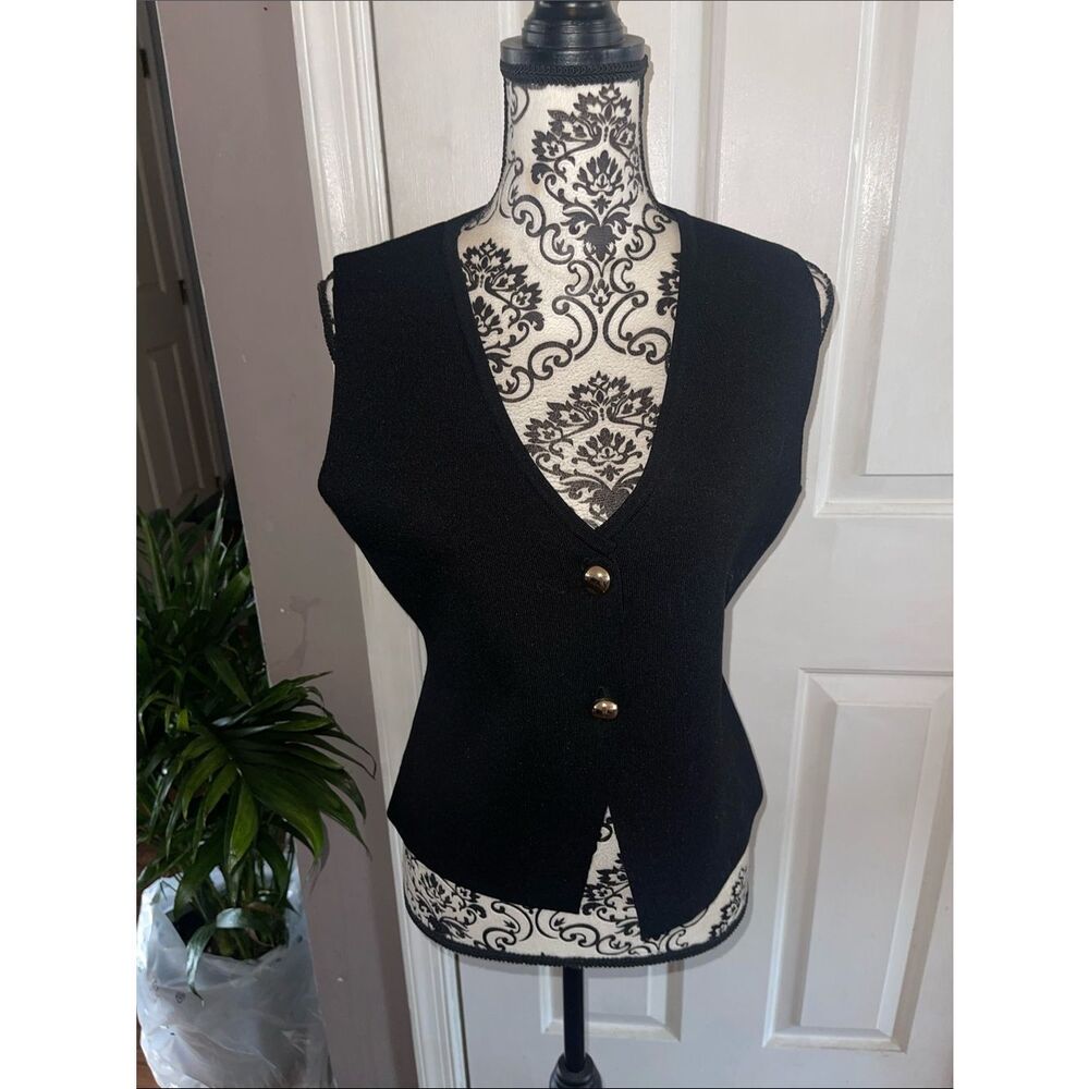 Bailey 44 Black Button Front Vest